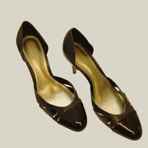Ann Taylor Brown Leather shoes Size 7.5 - Heels 3.5" - 0347LR-10A
